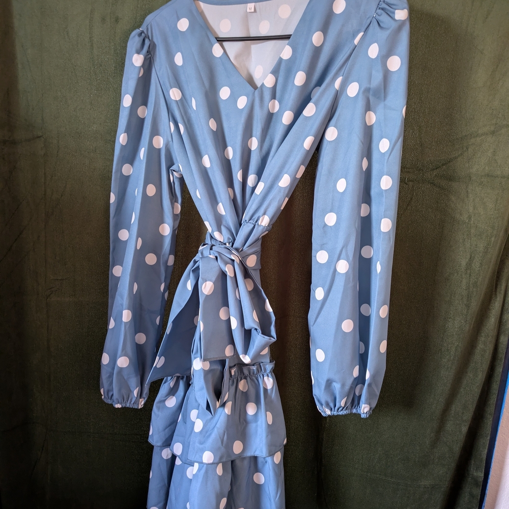 SHEIN Blue Polka Dot Dress